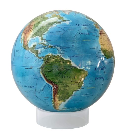 Mapa de Alivio de la Tierra, Globo Magnetico Snapspheres de 7.3", con Mapa de Geologia en el Interior, con soporte