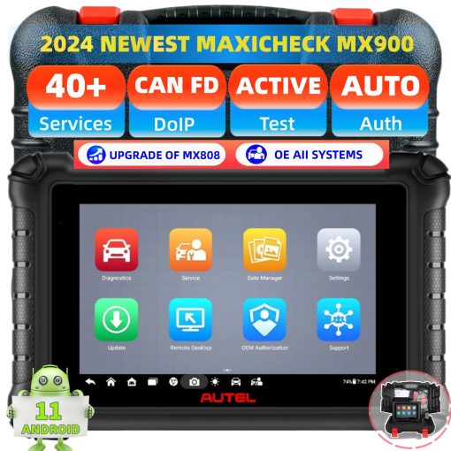 Autel Scanner Maxicheck MX900 Herramienta de Escaner OBD2 Actualizacion de MaxiCom MK808 PRO MX808S MK808 MK808BT DS808 MP808S 40 + Servicios Escaner Bidireccional de Diagnostico de Todos los Sistemas 10000+ Vehiculos DoIP CAN FD