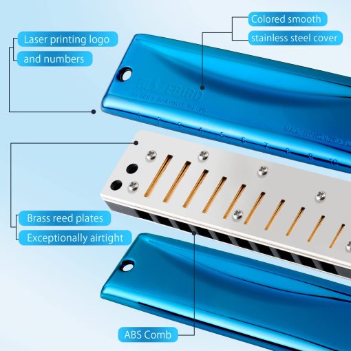 Armonica KONGSHENG BlueBird de 10 Agujeros (G) - Imagen 3