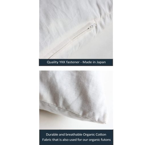Set de Almohada Ajustable de Trigo Sarraceno y Dos Fundas Tipo Sobre, Tela Organica (Grande) - Imagen 4