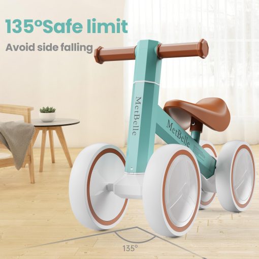 Bicicleta de equilibrio para bebes con luces coloridas para ninos y ninas de 1-2 anos, 10-24 meses, bicicleta de equilibrio para empujar, 4 ruedas, primera bicicleta para ninos, regalos de cumpleanos para ninos pequenos en edad preescolar - Imagen 4