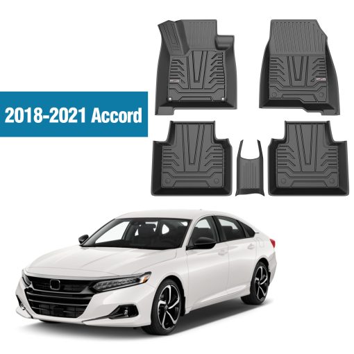 Tapetes para Pisos de Automovil Compatibles con Accord 2018 2019 2020 2021 2022, Ajuste Personalizado Negro TPE Proteccion Impermeable Todo Clima Protectores de Pisos delanteros y traseros - Imagen 8