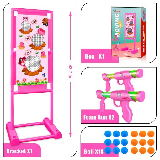 Juego de disparo en movimiento TIGTECGAME actualizado para ninos y ninas de 5 a 12 anos Incluye objetivo de tiro y 2 pistolas blaster y 18 bolas de espuma - Regalo ideal de Navidad y cumpleanos para ninos - Imagen 5