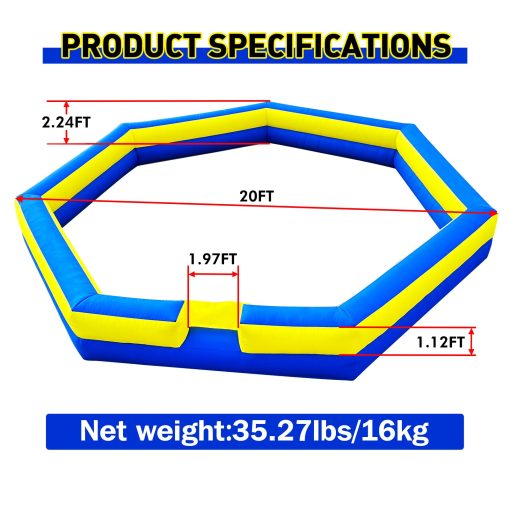 WARSUN 20FT Gaga Ball Pit Inflable con Potente Soplador, Cancha de Gagaball Portatil para Actividades Familiares Escolares y al Aire Libre Juegos Deportivos Inflables - Imagen 2