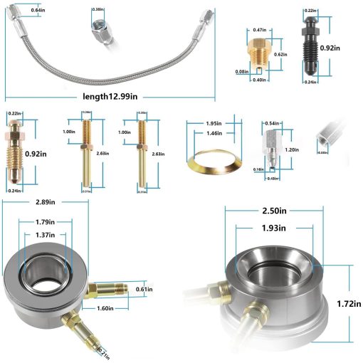 Kit de Cojinete Hidraulico de Liberacion de Embrague de Stock 82876 T-5 y Manguera para Transmisiones Borg-Warner T-5 de Estilo GM, Reemplaza # 82876 - Imagen 2