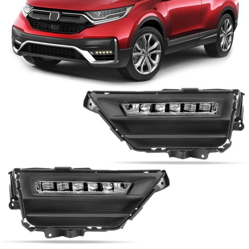 Luces de niebla LED DLAA para Honda CRV 2020 2021 Kit de lamparas de niebla delanteras para coche con cables, lente clara - 1 par