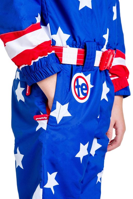 Conjunto de ski de Tipsy Elves para ninos y ninas con la bandera Americana Rojo Blanco y Azul Talla L - Imagen 4