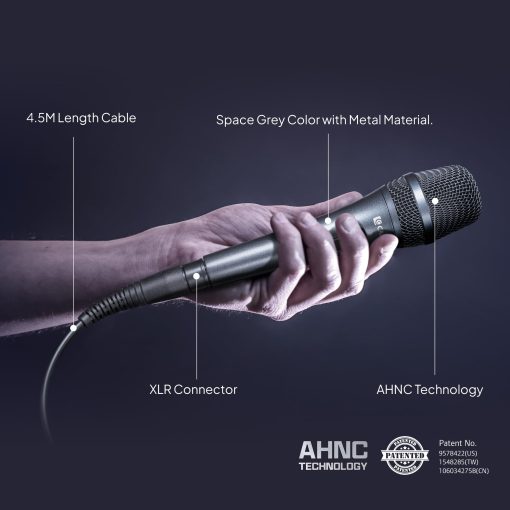 Microfono Vocal CAROL - Microfono Dinamico Cardioide Unidireccional con Cancelacion de Ruido AHNC, para Actuaciones Profesionales en Escenarios en Vivo, Incluye Adaptador de Soporte y Cable XLR de 14.8ft, AC-910S - Imagen 5