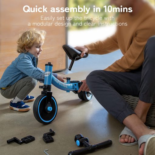 Bicicleta para ninos besrey 5 en 1 para ninos de 1 a 4 anos, triciclo para ninos, juguete para nino y nina, entrenamiento de equilibrio, pedales desmontables - Imagen 6