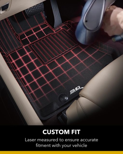 Tapetes para Piso Todo Clima 3D MAXpider para Volkswagen Atlas 2018-2020 Ajuste Personalizado, Serie Kagu (1ra Fila, Gris) - Imagen 4