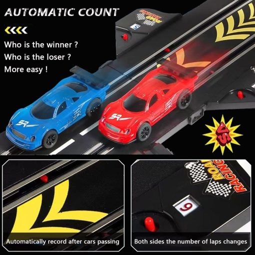 Juego de Pista de Carreras de Coches a Escala ? Rompecabezas para Ninos ? Pista de Carreras Flexible para Ninos ? Juego de Coches de Carreras Electricos, Pista de Carreras, Coches de Carreras, Pistas de Carreras y Accesorios - Regalos - Imagen 4