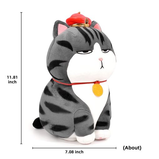 Peluche de Gato MY CAT HATES ME - Muneco de Peluche de Gato Lindo de Dibujos Animados, Juguete de Peluche Suave Cumpleanos para Ninos y Ninas (Gato Agazapado-11.8in) - Imagen 2
