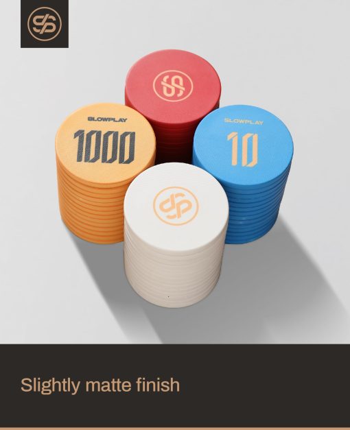 Fichas de Poker de Ceramica SLOWPLAY Godel a Granel, Ficha de Poker de Ceramica de Grado de Casino de 12 gramos para Texas Hold'em, Paquete de 50 Fichas Profesionales de 43mm con Denominacion de 10 - Imagen 2