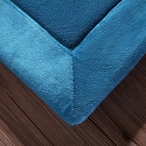Tapete de guarderia de terciopelo de coral Loartee Alfombras de arrastre Alfombras de area Alfombras de juego Alfombras de gateo (6'8"x 6'8", Azul) para ninos pequenos Colchonetas de yoga Alfombrillas de ejercicio - Imagen 5
