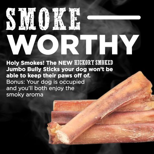 Best Bully Sticks- Palitos naturales de carne de res ahumados con madera de nogal, jumbo de 6 pulgadas para perros, paquete de 4 - Sin olor a humo, sin aditivos, sin granos - Imagen 4