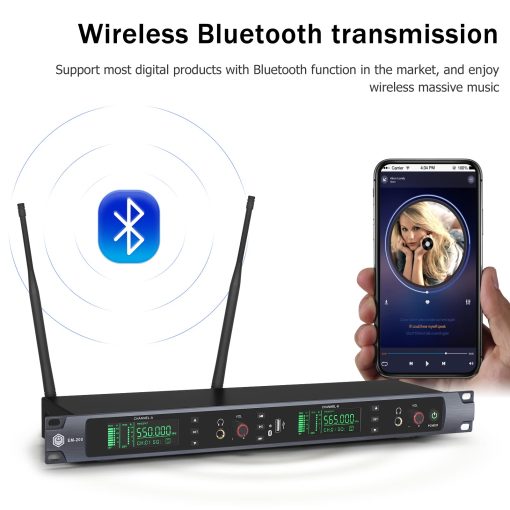 Sistema de monitorizacion inalambrica W IN-MIX EM200 UHF 2 Canales 2 Bodypacks con auriculares utilizados para escenario, banda, estudio de grabacion, actuacion en vivo - Imagen 3
