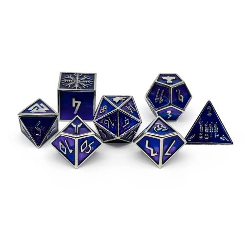 Norse Foundry Hati Serie Nordica: Conjunto de 7 Dados de Metal para RPG, DND, Pathfinder - Artesania Premium, Diseno Elegante y Diversion Familiar, para Jugadores - Imagen 2