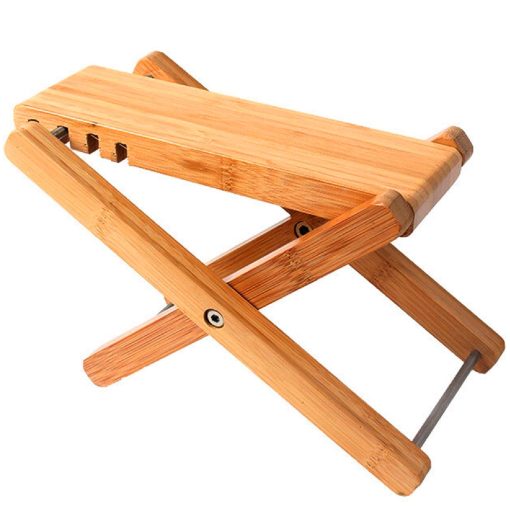 Miwayer Bamboo 4 Gears Adjustable Upscale Guitar Foot Rest Non-Slip Foot Stool Foldable Footrest from 4.5" up to 8"?Accessory for Classical Acoustic Guitar Part