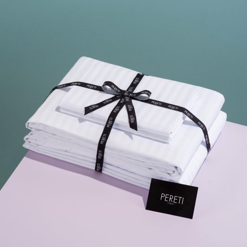 Juego de Sabanas Gemelas Pereti Italianas, Sabanas 100% de Algodon, Juego de Sabanas de Saten de Fibra Larga en tamano Twin, Juego de Sabanas de Cama de 4 Piezas, Juego de Ropa de Cama, Sabanas de Hotel de Lujo con Bolsillos Profundos - Hechas en Italia