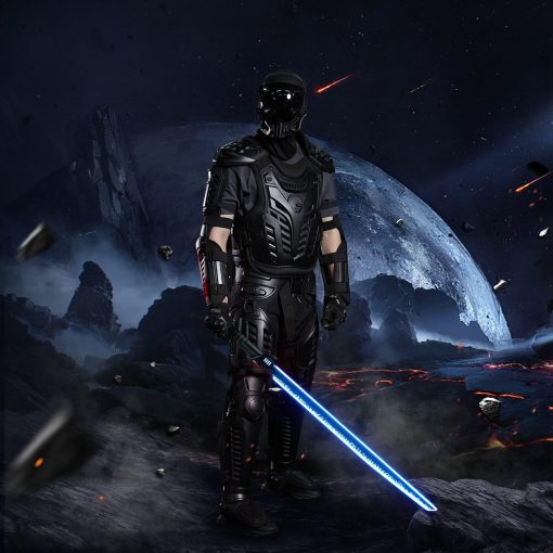 Sable de Luz de la Serie Negra PKSTVB, Darksaber Lightsaber 39 Sets Efectos de Sonido y 12 Colores Cambiantes, Control de Movimiento de Oscilacion Suave Dueling Lightsabers para Adultos Ninos Regalos de Cosplay - Imagen 3