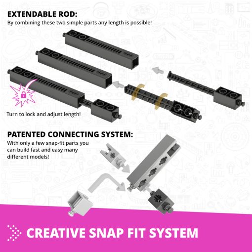 Engino- Juego de Construccion STEM para Ninas, 30 Modelos Motorizados, Juguetes Educativos para Edades 6+, Juguetes de Construccion, Regalos para Ninas, Proyectos STEM - Imagen 7