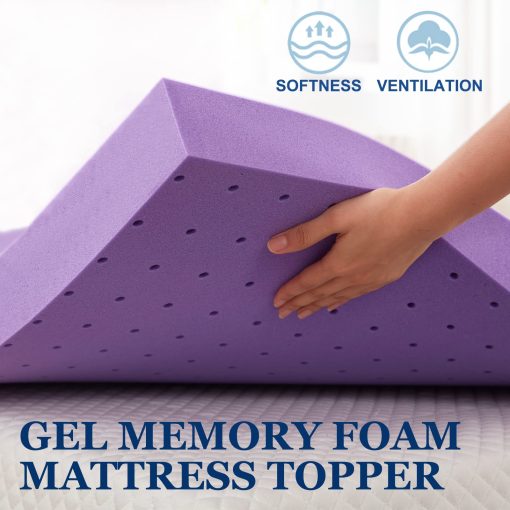 SINWEEK Colchon Superior de Espuma viscoelastica de Gel de 4 Pulgadas, Suave y Ventilado, Almohadilla de Colchon, Tamano Twin XL, Certificado por CertiPUR-US - Imagen 3