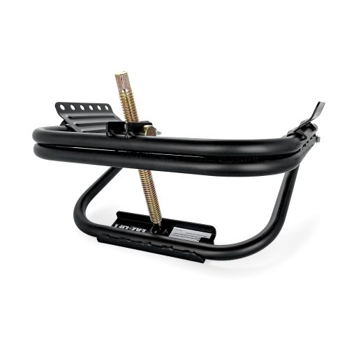 Nivelador de neumaticos para remolques de camper / RV Camco Eaz-Lift | Diseno de acero resistente recubierto de polvo ligero y resistente con almohadillas para neumaticos en relieve para mayor traccion | Para remolques de eje unico (48845)