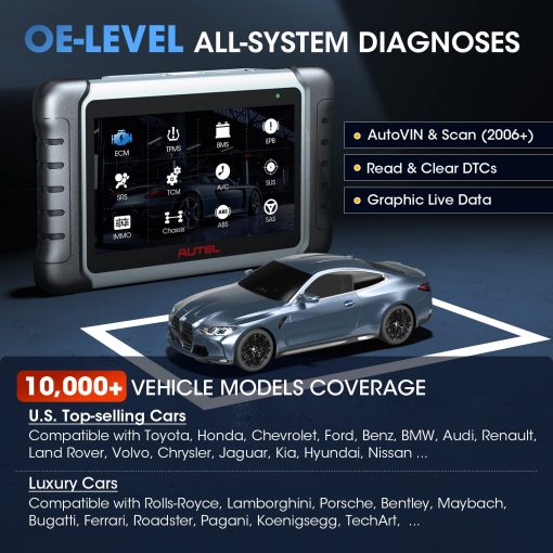 Escaner Autel MaxiPRO MP808S, Codificacion Avanzada de la ECU, Herramienta de Escaneo Bidireccional, 30+ Servicios, Diagnostico de Sistema Completo, Actualizado desde MK808S/MP808BT/DS808, Funciona con MV108S, la mas Nueva de 2024 con Actualizacion Gratuita de 2 Anos - Imagen 5