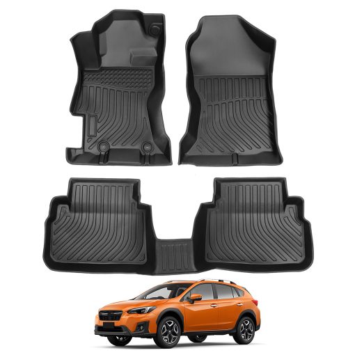 Tapetes para Piso Todo Clima Sunsdrew, Ajuste Personalizado para Subaru Crosstrek 2018-2023/Impreza 2017-2023, Negro, Juego de 4 Piezas