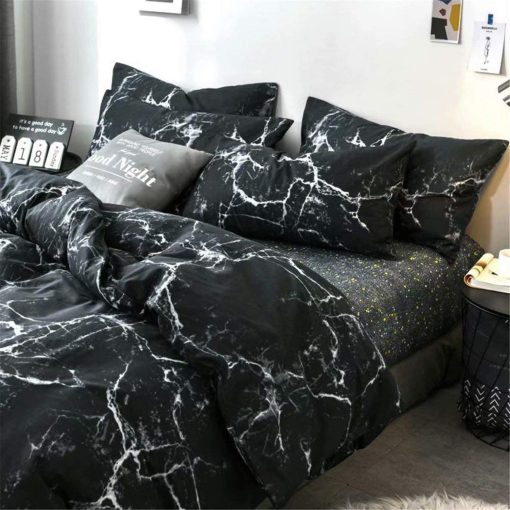 Juego de Edredon de Marmol Negro Cottonight King Size Juego de Edredon Negro y Blanco Conjuntos de Ropa de Cama Moderna Abstracta Gotica Mantas Colchas Transpirables Suaves Juego de Edredon para Mujeres Hombres Adultos Adolescentes Rey - Imagen 6