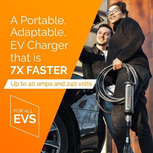 Cargador de vehiculos electricos J+ Nivel 2 - Longitud de 21 pies, NEMA 5-15 & 14-50, Certificado ETL, 40 Amperios, 9.6 kW, 240V EVSE - 7 veces mas rapido Cargador electrico portatil para todos los EV's J1772 & Tesla, IP67 (Incluye estuche y montaje en pared) - Imagen 2