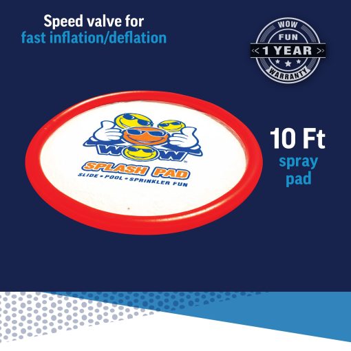 WOW Sports - Gran Super Splash Pad - Piscina Inflable de 10 Pies de Diametro con Rociador de Agua - Diversion para Ninos y Adultos - Accesorio para Fiestas de Verano en el Patio Trasero - Imagen 3