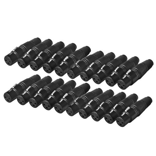 Conector Hembra de Cable de Microfono XLR de 3 Pines DMX, Paquete de 20 Unidades de eoere