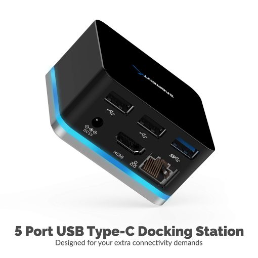 Estacion de acoplamiento mini Sabrent de 5 puertos USB tipo C para Continuum, compatible hasta 3840x2160 a 30HZ (DS-CMND) Negro - Imagen 2