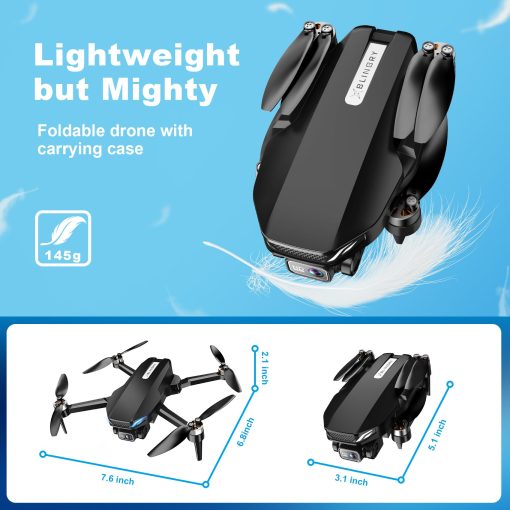 Drone con Camara, Drone 2K FPV con Motor Brushless, Altitude Hold, Gestos Selfie, Despegue/Aterrizaje de un Solo Boton, Acrobacias 3D, Vuelo por Puntos, 2 Baterias, Drones Plegables para Niños y Principiantes - Imagen 7