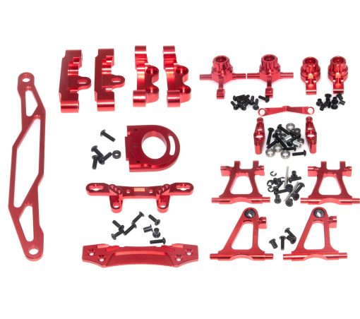 Piezas para Tamiya TT02 Set Completo de Actualizacion de Metal Compatible con Coche RC Tamiya TT-02 (Rojo)