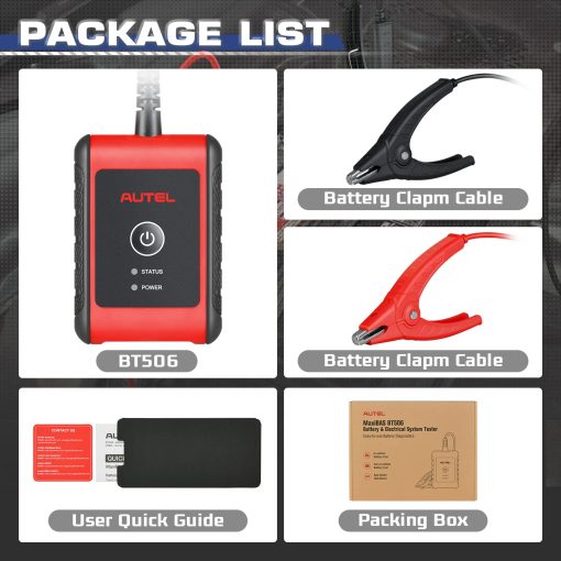 Autel MaxiBAS BT506 Tester de Bateria de Coche, 6V 12V 100-2000 CCA Analizador de Bateria de Coche, Herramienta de Escaneo de Sistema de Arranque y Carga Automatica, Conductancia Adaptativa, Prueba de Carga de Bateria de Alta Precision para Todos los Vehiculos - Imagen 8