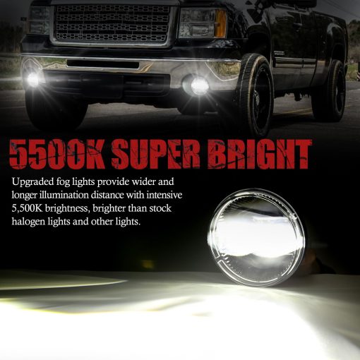 Luces LED BUNKER INDUST para GMC Sierra 1500/2500HD 3500HD 2007-2013/2007-2014, Kit de lamparas de niebla del parachoques de repuesto - Imagen 3