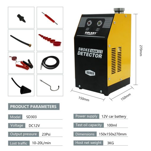 Maquina de Humo para Vehiculos Solary Auto, Detector de Fugas de Humo EVAP de 12V DC para Autos, Motocicletas, Barcos - Imagen 3