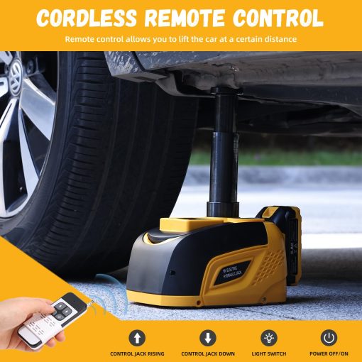 Gato electrico para coche TYAYT 18V 5 Ton Gato hidraulico electrico inalambrico para coche con llave de impacto Kit portatil para cambio de neumaticos con control remoto inalambrico para SUV y sedanes - Imagen 4