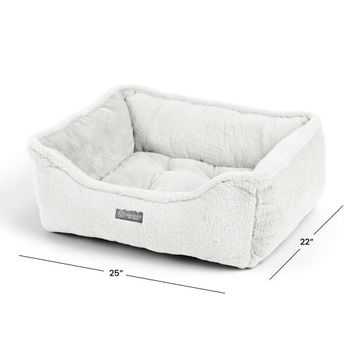 Cama Lavable para Gatos y Perros de la Coleccion Cloud Prive de NANDOG para Razas Pequeñas a Medianas - Hecho de Tela de Micro Plush Ultra Suave - Diseño Reversible con Costuras Doblemente Cosidas (Marfil/Blanco Roto, Prive 25?) - Imagen 4