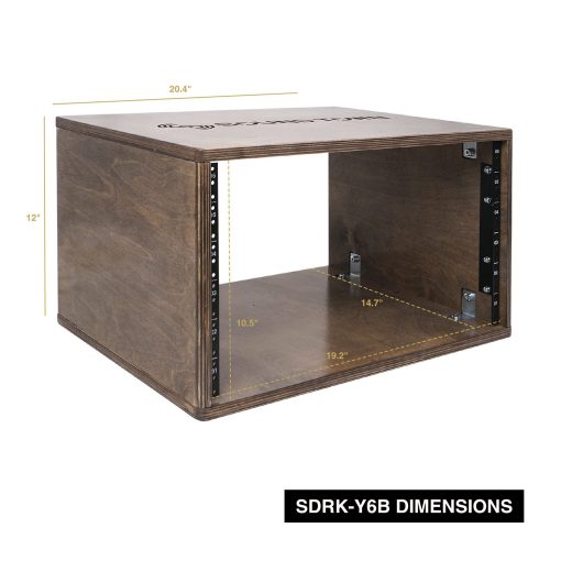 Sound Town DIY 6U Studio Rack con Madera Contrachapada de Abedul Solido, Marron Envejecido (SDRK-Y6B) - Imagen 6
