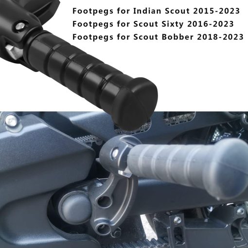 Worldmotop Repuesto de Pasajero de Reposapies de Motocicleta para Indian Scout 2015-2023 Scout Sixty 2016-2023 Scout Bobber 2018-2023 Descansos de Pedal (negro) - Imagen 5