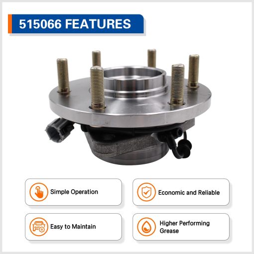 Conjunto de 2 Ensamblajes de Cojinete de Cubo de Rueda Delantera Compatible con Infiniti QX56 2004-2007, Nissan Armada 2005-2007, Nissan Pathfinder 2004, Nissan Titan 2004-2007, 6 Birlos con ABS - Imagen 4