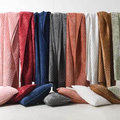 Juego de Edredon de Terciopelo Liians, Juego de Ropa de Cama de Lujo, Elegantes Ultra Suaves Edredones de Terciopelo, Mantas de Cubierta, Colcha de Costura Tejida para Todas las Estaciones, Rojo, Tamaño Queen - Imagen 6