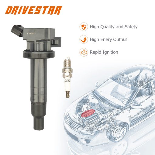 Paquete de Bobinas de Encendido y Bujias de Iridio DRIVESTAR para Toyota Corolla 2000-2008 Matrix 2003-2008 Celica 2000-2005 para Pontiac Vibe 1.8L L4 - Imagen 2