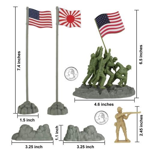 Juego de Soldados de Plastico BMC WW2 Iwo Jima - Isla, Tanques y Soldados 72 piezas - Imagen 4