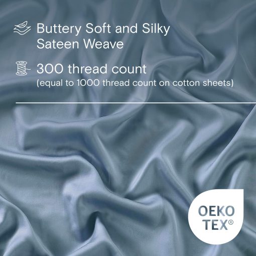 SIJO Funda de Edredon AiryWeight Tencel, 100% Lyocell Derivado del Eucalipto, Super Suave, Mejores Sabanas de Enfriamiento por Architectural Digest (Cielo, Full/Queen 90"x90") - Imagen 3