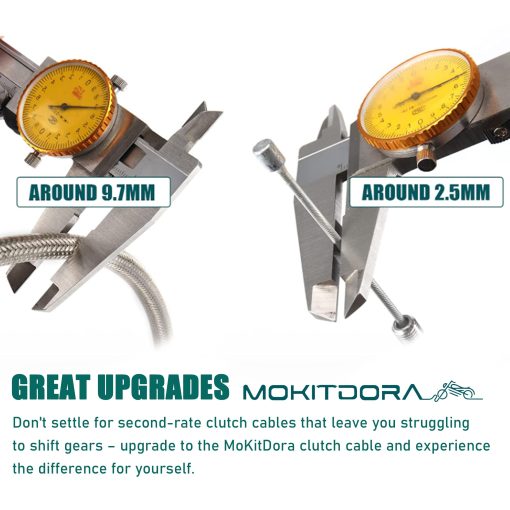 Cable de Embrague de Acero Inoxidable Trenzado MoKitDora +2" Extension Mejorado para Harley Twin Cam Evolution 5 Velocidades Transmision Dyna 1987-2006 y Modelos Touring Electra Glide 2002-2006, Cromo - Imagen 5