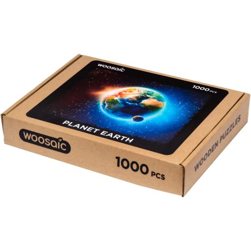 Rompecabezas de madera para adultos - Planeta Tierra en el espacio, 1000 piezas, 23.6" x 17.3", Hermoso paquete de regalo, Forma unica Mejor regalo para adultos y ninos - Imagen 7